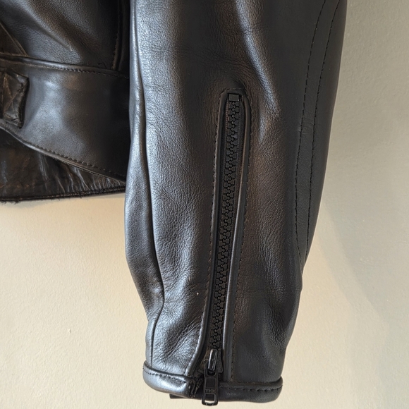 Akoury Cuirs Moto Leather Biker Women's Cropped Jacket Black Size   Medium - Picture 5 of 14